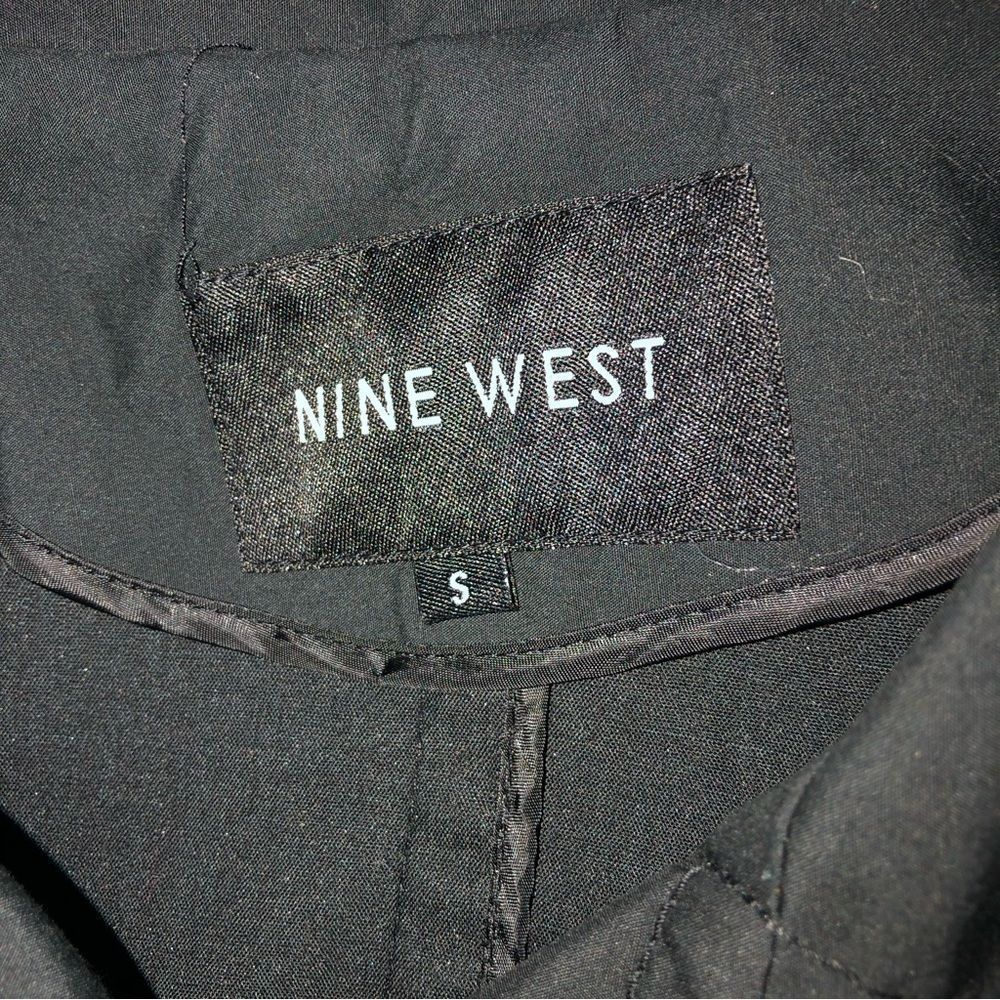 Nine West black Goth cotton trench coat sz S - Picture 4 of 7